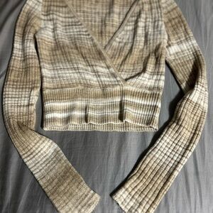 American Eagle Outfitters Ribbed Wrap Sweater Size S